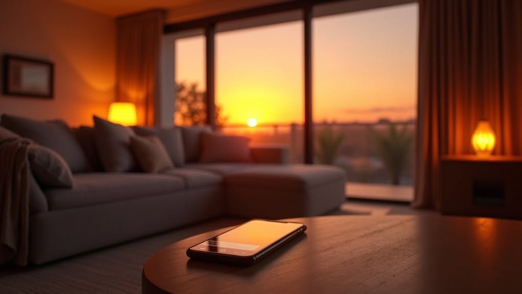 sunset triggered smart lighting
