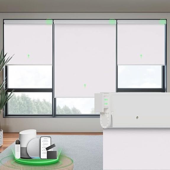Motorized Blackout Roller Shades with Remote White